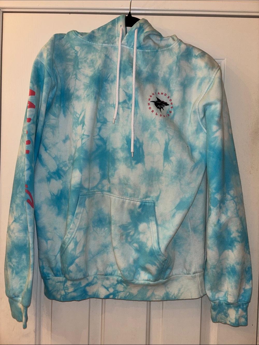 Maui And Sons Tie Dye Shark Hoodie Med EUC